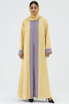 Two-toned Light Yellow Colored Abaya