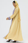 Two-toned Light Yellow Colored Abaya