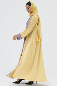 Two-toned Light Yellow Colored Abaya