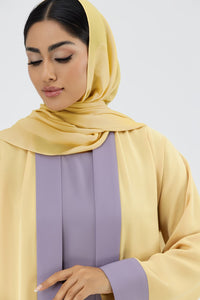 Two-toned Light Yellow Colored Abaya