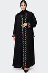 UAE National Day Black Embroidered Abaya