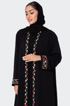 UAE National Day Black Embroidered Abaya