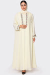 UAE National Day White Embroidered Abaya