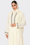 UAE National Day White Embroidered Abaya
