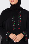 National Day Black Embroidered Abaya