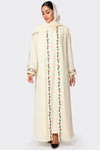 UAE National Day White Embroidered Abaya