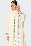 UAE National Day White Embroidered Abaya