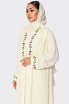 UAE National Day White Embroidered Abaya