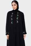 National Day Black Embroidered Abaya