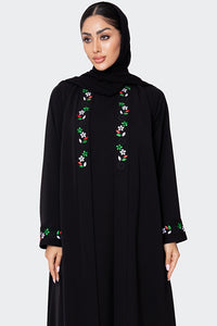 National Day Black Embroidered Abaya