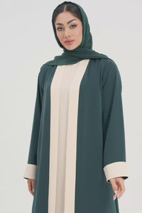 Marmar Abaya royal green and off white video
