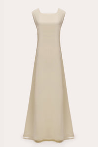 Sleeveless off-white under abaya dress
