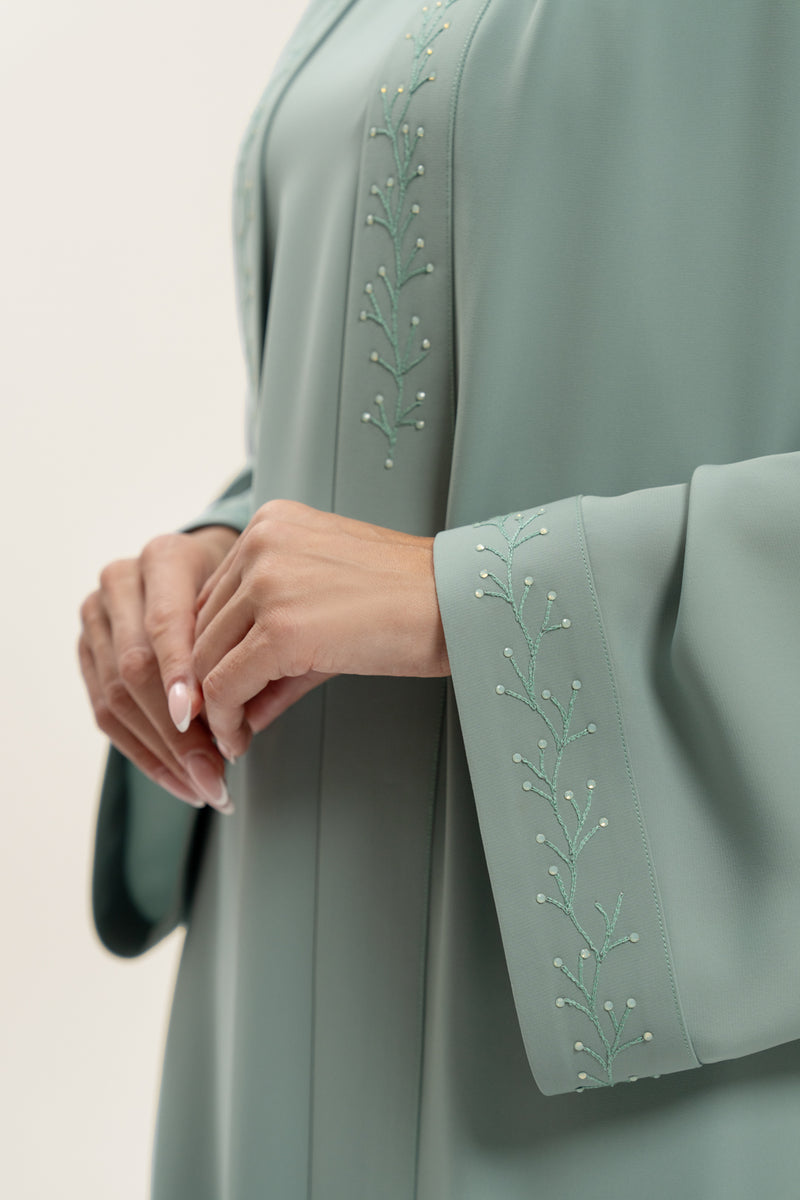 Detailed shot of sleeve Embroidered Abaya