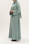 Pale Mint Green Embroidered Abaya