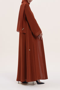 Side of Embroidered Brown Abaya