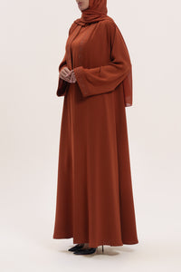 Modest Brown Embroidered Abaya