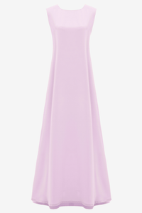 Elegant light purple abaya underdress featuring inner dress detailing and soft flowing silhouette