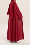 Cheerful Flowy Red Embroidered Abaya