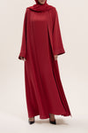 Cheerful Flowy Red Embroidered Abaya