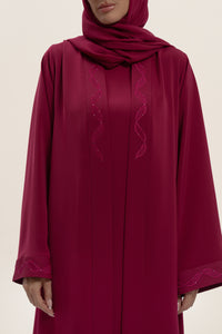 Cheerful Fuchsia Embroidered Abaya