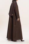 Back shot Chic Brown Linen Abaya