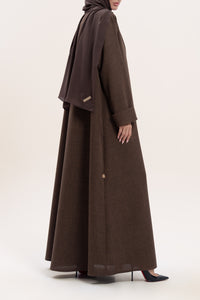 Back shot Chic Brown Linen Abaya