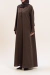 Chic Brown Linen Abaya
