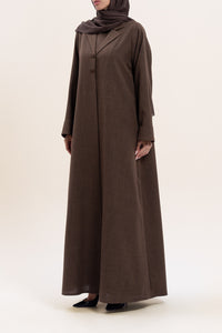 Chic Brown Linen Abaya