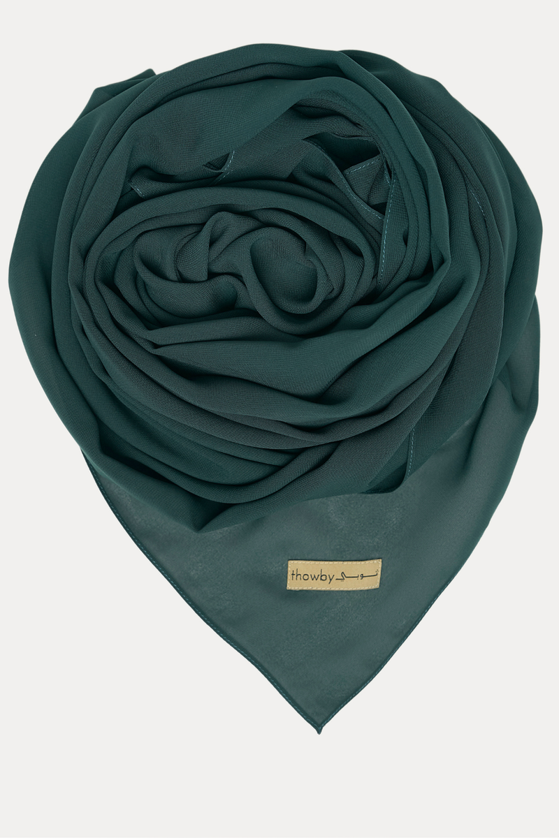 Elegant royal green Marmar shayla with smooth drape