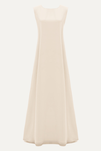 Off-white abaya underdress with elegant inner dress design and flowing silhouette