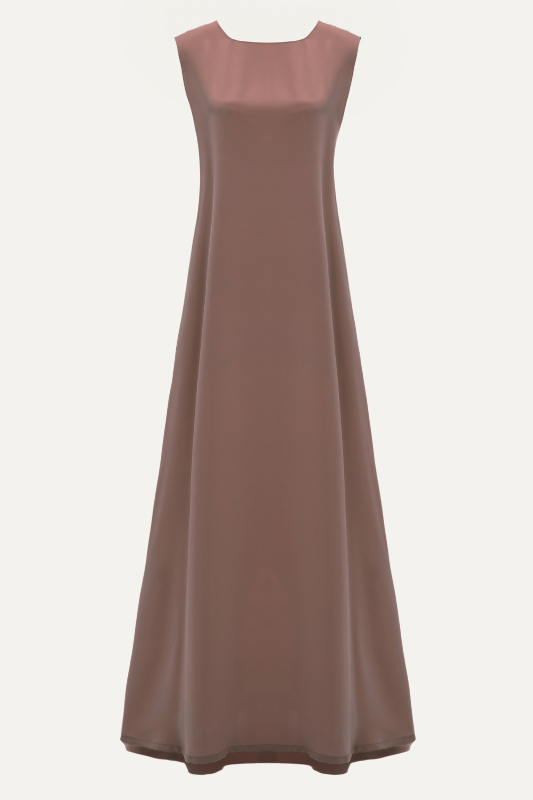 Elegant brown abaya underdress featuring inner dress detailing and soft flowing silhouette