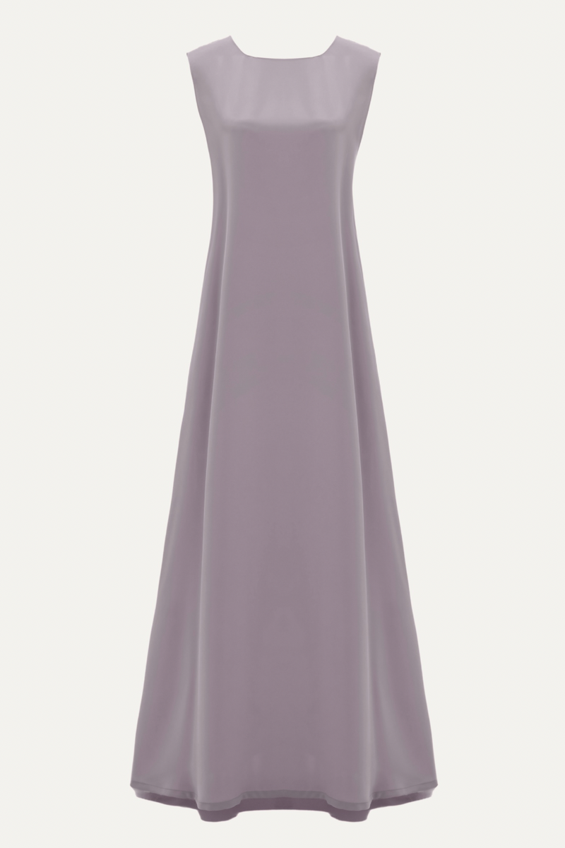 Noor abaya grey underdress with elegant inner dress design and flowing silhouette