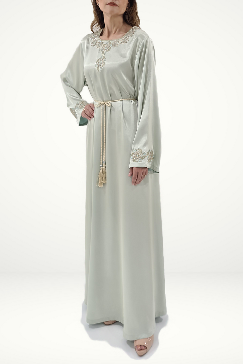 silver modest jalabiya dress - thowby - best online shops in dubai