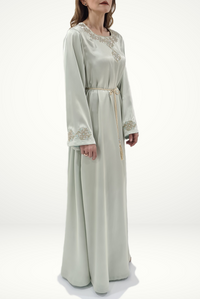 silver modest jalabiya dress - thowby - best online shops in dubai