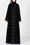 Black Embroidered Abaya - thowby - Best Black Abayas In Dubai