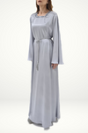 silver jalabiya modest dress - thowby - best online shops in dubai