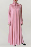 Elegant Pink Silk Abaya