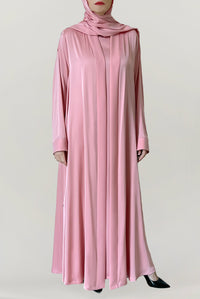 Elegant Pink Silk Abaya