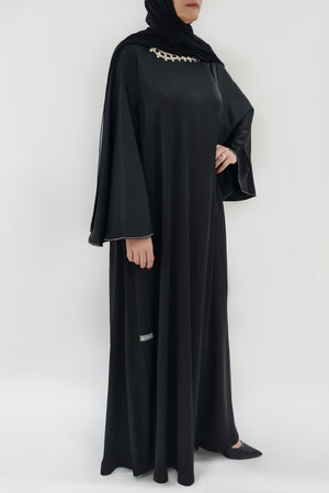 Black modest dress jalabiya - thowby - best dress online in dubai