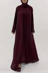 Luxurious Dark Maroon Colored Abaya