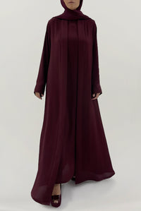 Luxurious Dark Maroon Colored Abaya