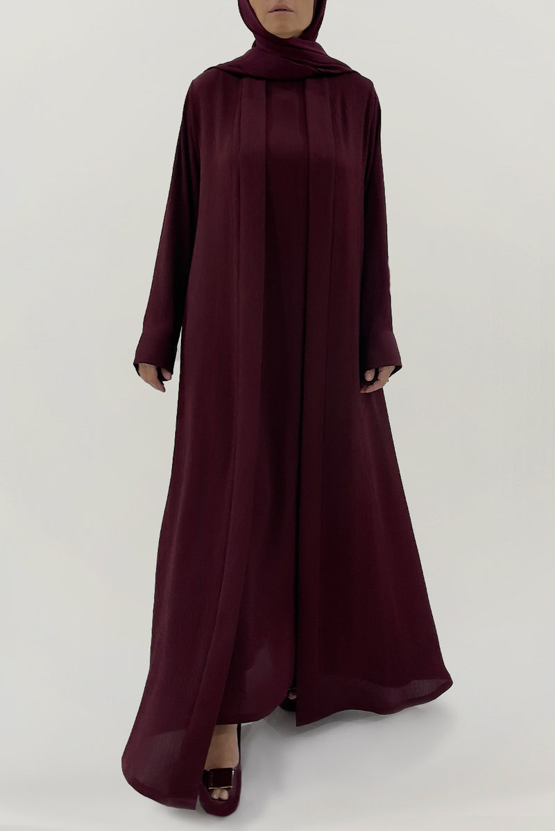 Luxurious Dark Maroon Colored Abaya