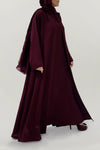 Luxurious Dark Maroon Colored Abaya