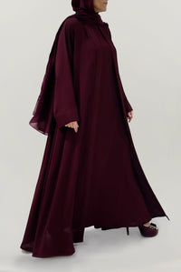Luxurious Dark Maroon Colored Abaya