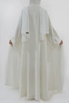 classy white plain abaya - thowby - best abayas in the UAE