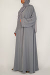 royal grey abaya - thowby - best branded online abaya shops