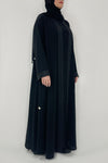 dubai abaya - thowby - Calligraphy Border Elegant Black Abaya