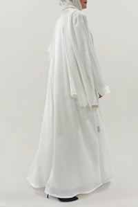 Beautiful Textured White Abaya
