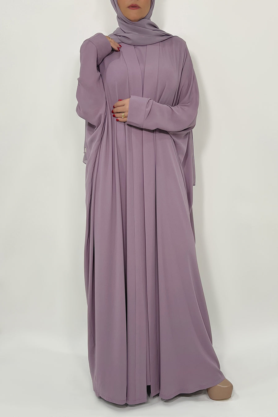 butterfly sleeves - thowby - lavendar abaya