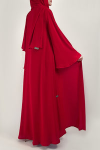 thowby - Plain Red Abaya - Dubai Designer Abaya